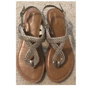 Womens Gold Jana Thong Sandals Merona Size 7.5
